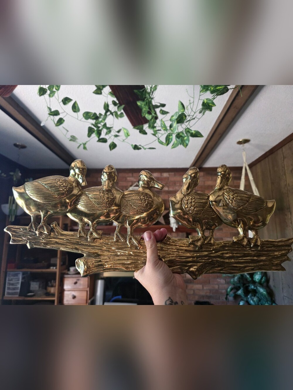 Brass |  Ducks Wall Hanging Decor | Man Cave Bird Enthusiasts | Guc